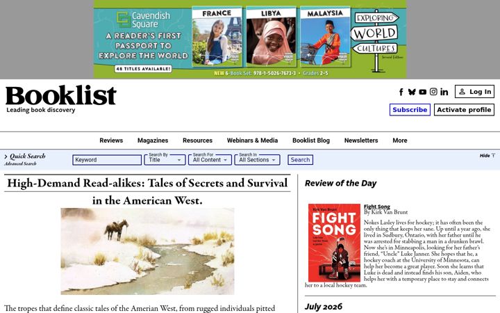 Screenshot of booklistonline.com