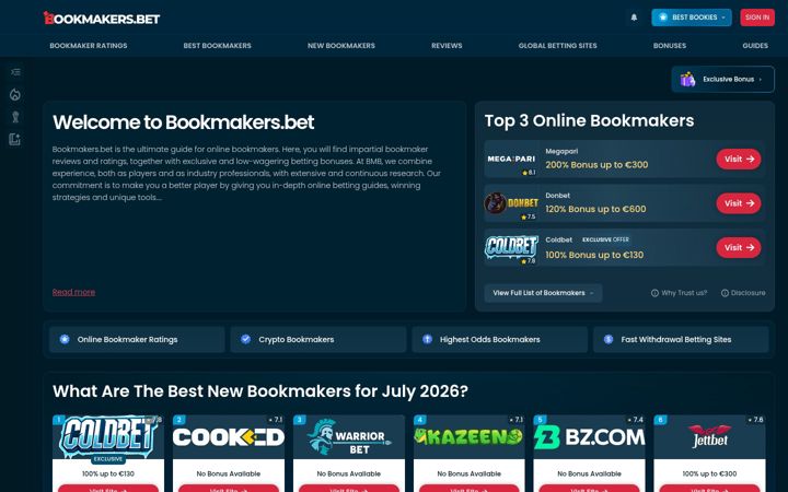 Screenshot of bookmakers.bet