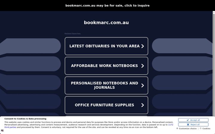 Screenshot of bookmarc.com.au