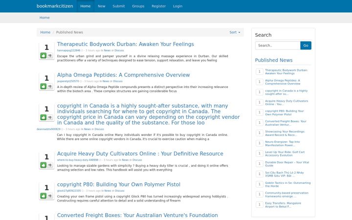 Screenshot of bookmarkcitizen.com