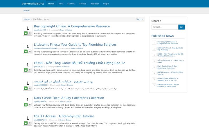 Screenshot ta' bookmarkdistrict.com