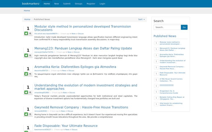 Screenshot of bookmarkerz.com