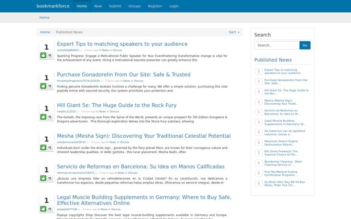 Screenshot of bookmarkforce.com