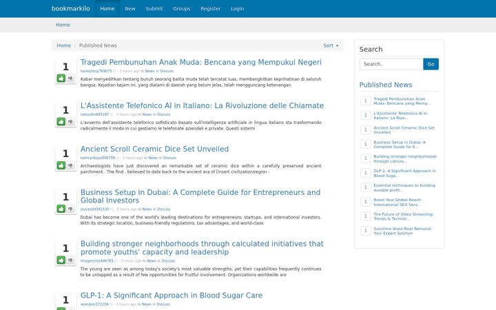 Screenshot of bookmarkilo.com