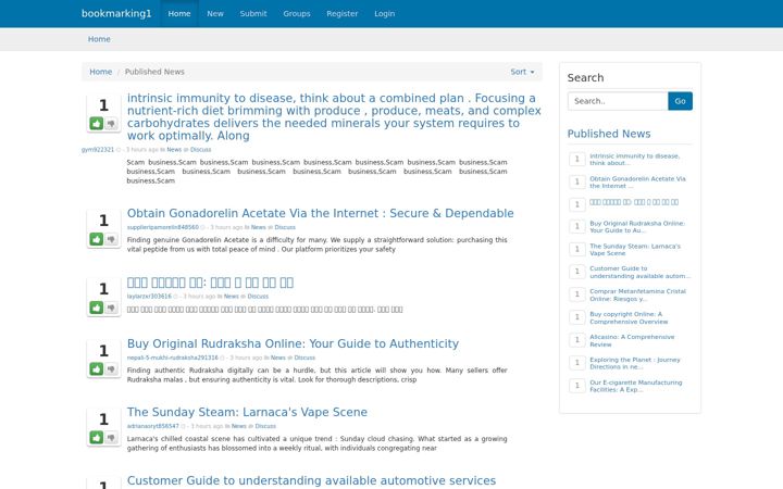Screenshot of bookmarking1.com