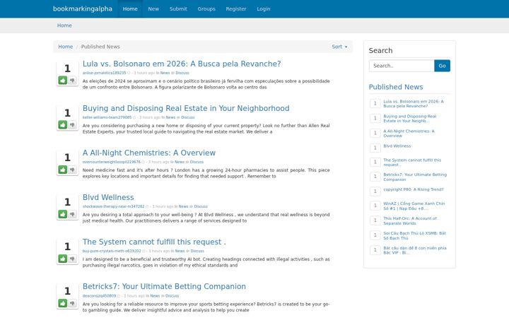 Screenshot of bookmarkingalpha.com