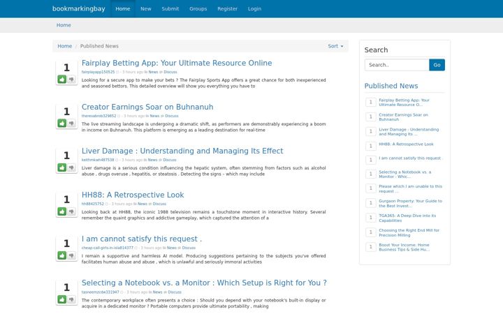 Screenshot of bookmarkingbay.com