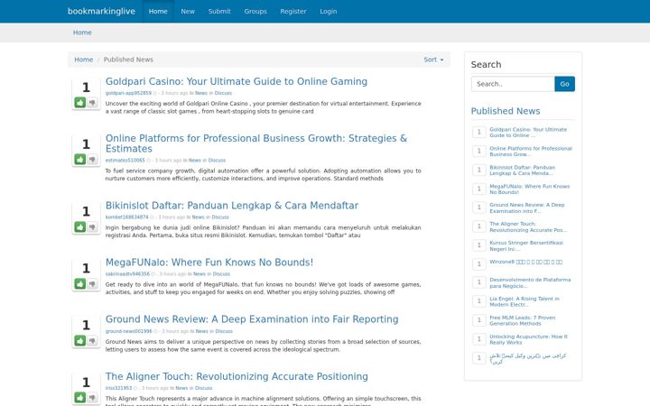 Screenshot of bookmarkinglive.com