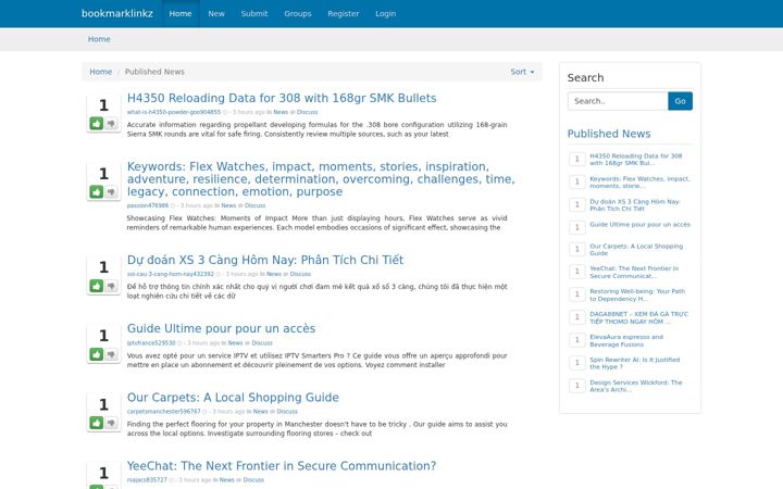 Screenshot of bookmarklinkz.com