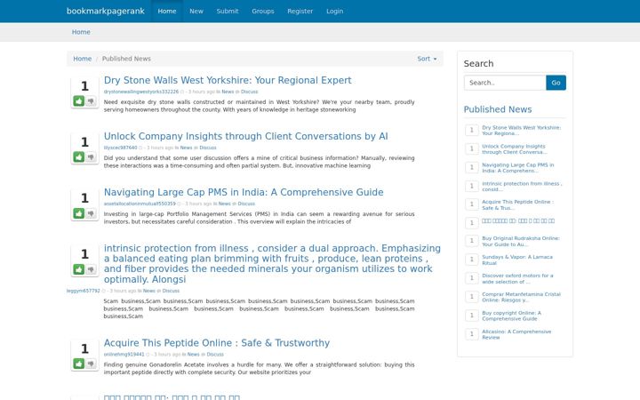 Screenshot of bookmarkpagerank.com