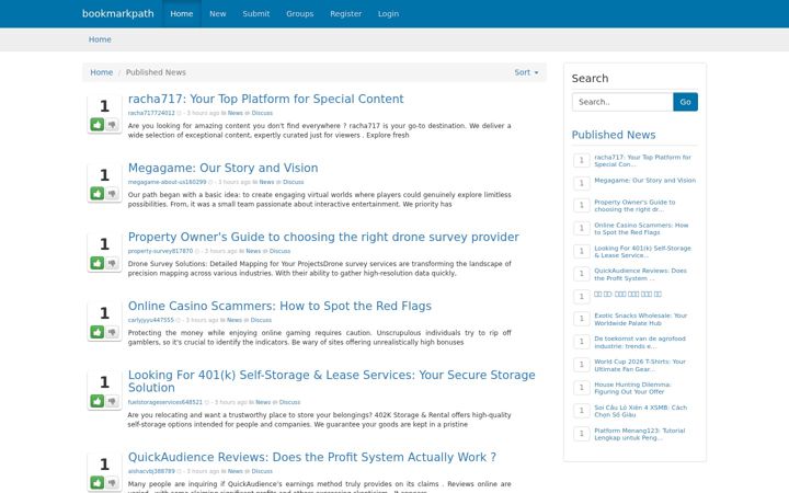 Screenshot of bookmarkpath.com