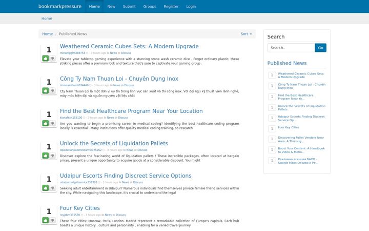 Screenshot of bookmarkpressure.com