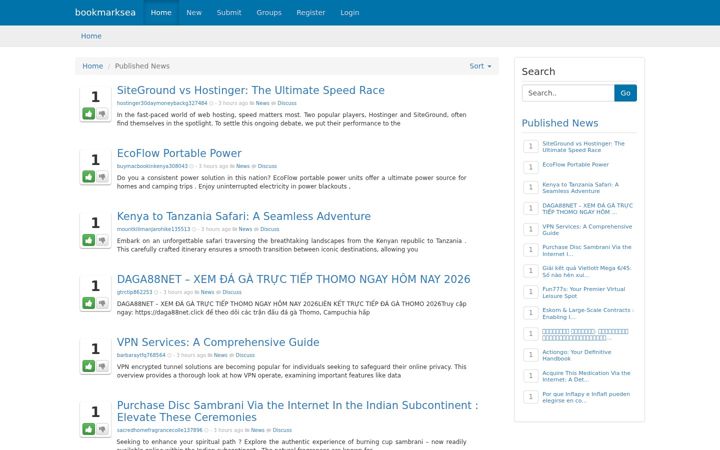 Screenshot of bookmarksea.com