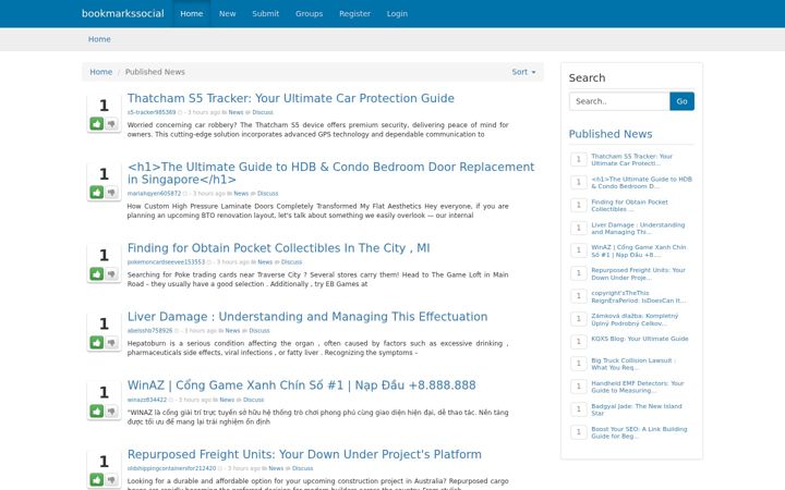 Screenshot of bookmarkssocial.com
