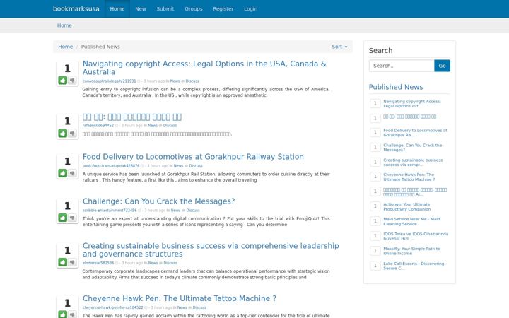 Screenshot of bookmarksusa.com