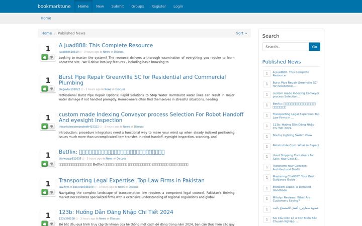 Screenshot of bookmarktune.com