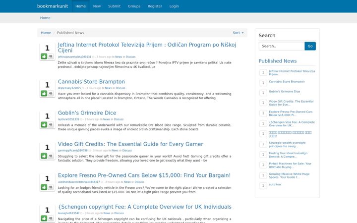 Posnetek zaslona bookmarkunit.com