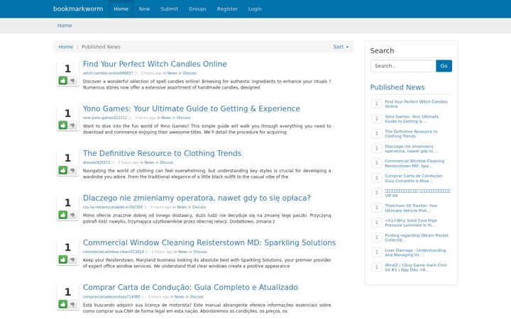 Screenshot of bookmarkworm.com