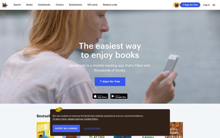Screenshot stránky bookmate.com
