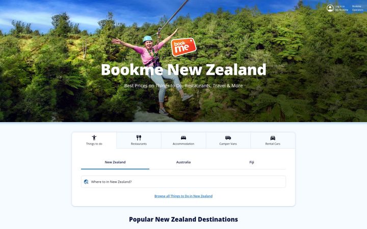 Skärmbild av bookme.co.nz