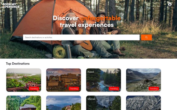 Screenshot of bookmyxperience.com