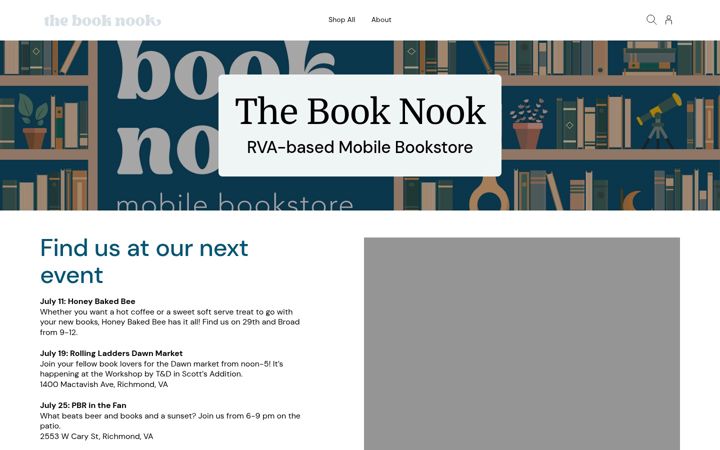 Screenshot of booknookrva.com