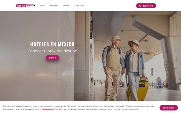 Screenshot of booknowmx.com
