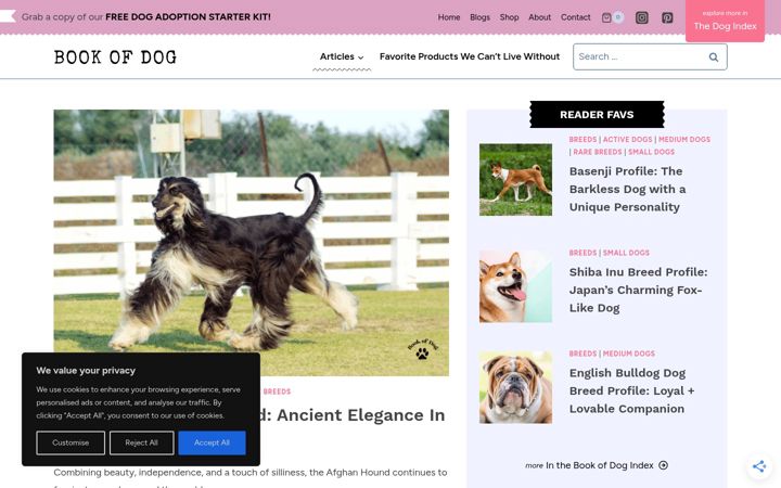 Screenshot of bookofdog.co