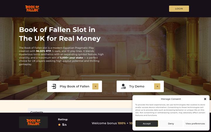 Screenshot of bookoffallen.uk