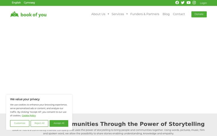 Screenshot of bookofyou.co.uk