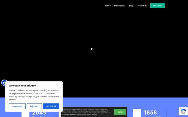 Screenshot van bookonlinecruise.com