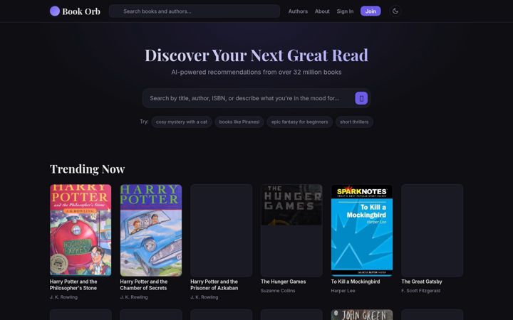 Screenshot of bookorb.com