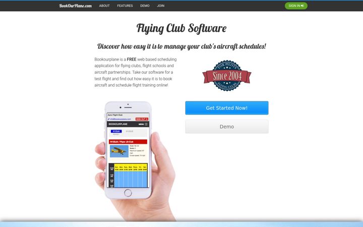 Screenshot van bookourplane.com