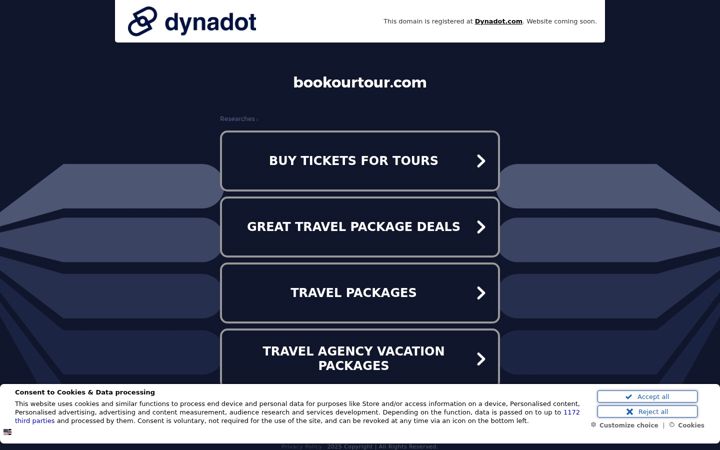 Screenshot of bookourtour.com