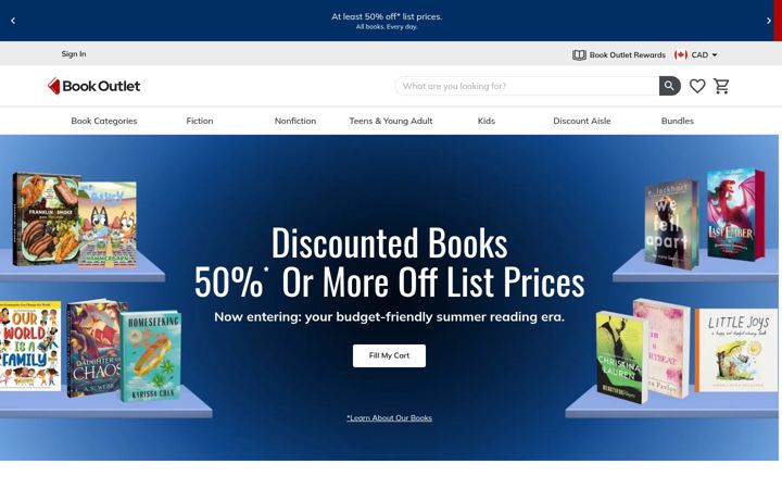 Screenshot of bookoutlet.ca