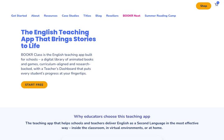 Screenshot stránky bookrclass.com