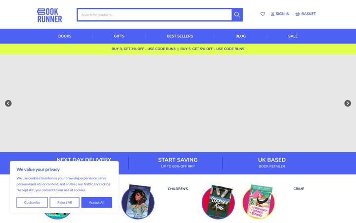 Screenshot stránky bookrunner.co.uk