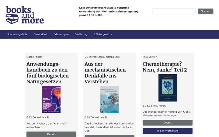Screenshot of books-and-more-shop.de