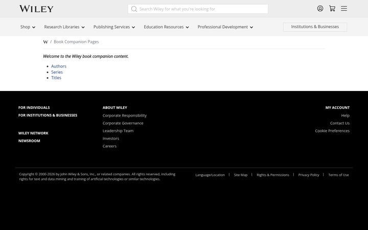 Screenshot of books.wiley.com