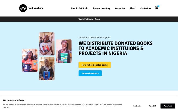 Screenshot of books2africa.ng