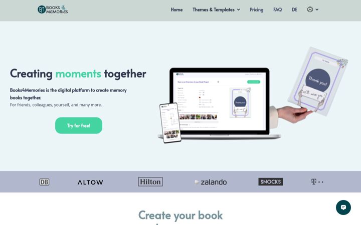 Screenshot stránky books4memories.com