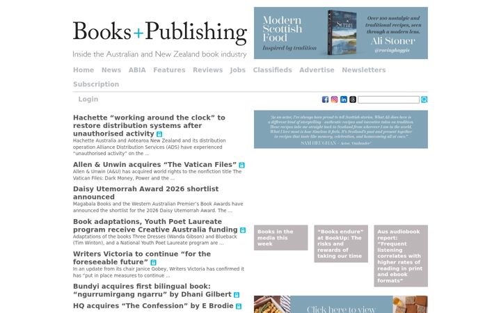 Screenshot of booksandpublishing.com.au