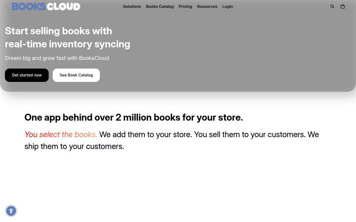 Screenshot of bookscloud.io
