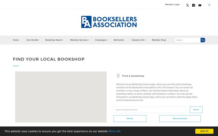 Screenshot of booksellers.org.uk