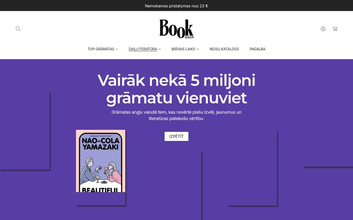 Screenshot of bookshop.lv