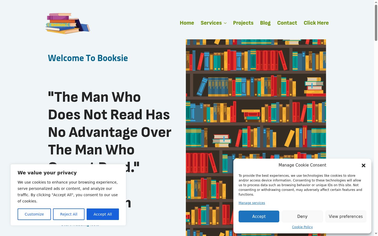 Screenshot van de toestemmingsbanner zoals getoond vóór enige interactie