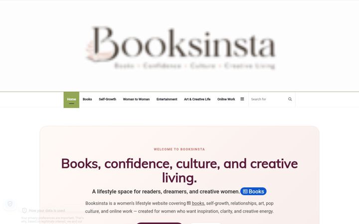 Captură de ecran a booksinsta.com