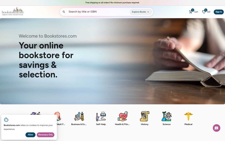 Screenshot of bookstores.com
