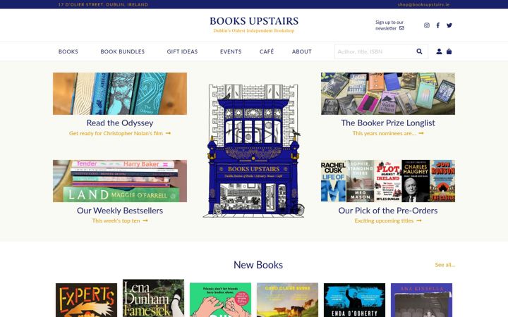 Screenshot of booksupstairs.ie