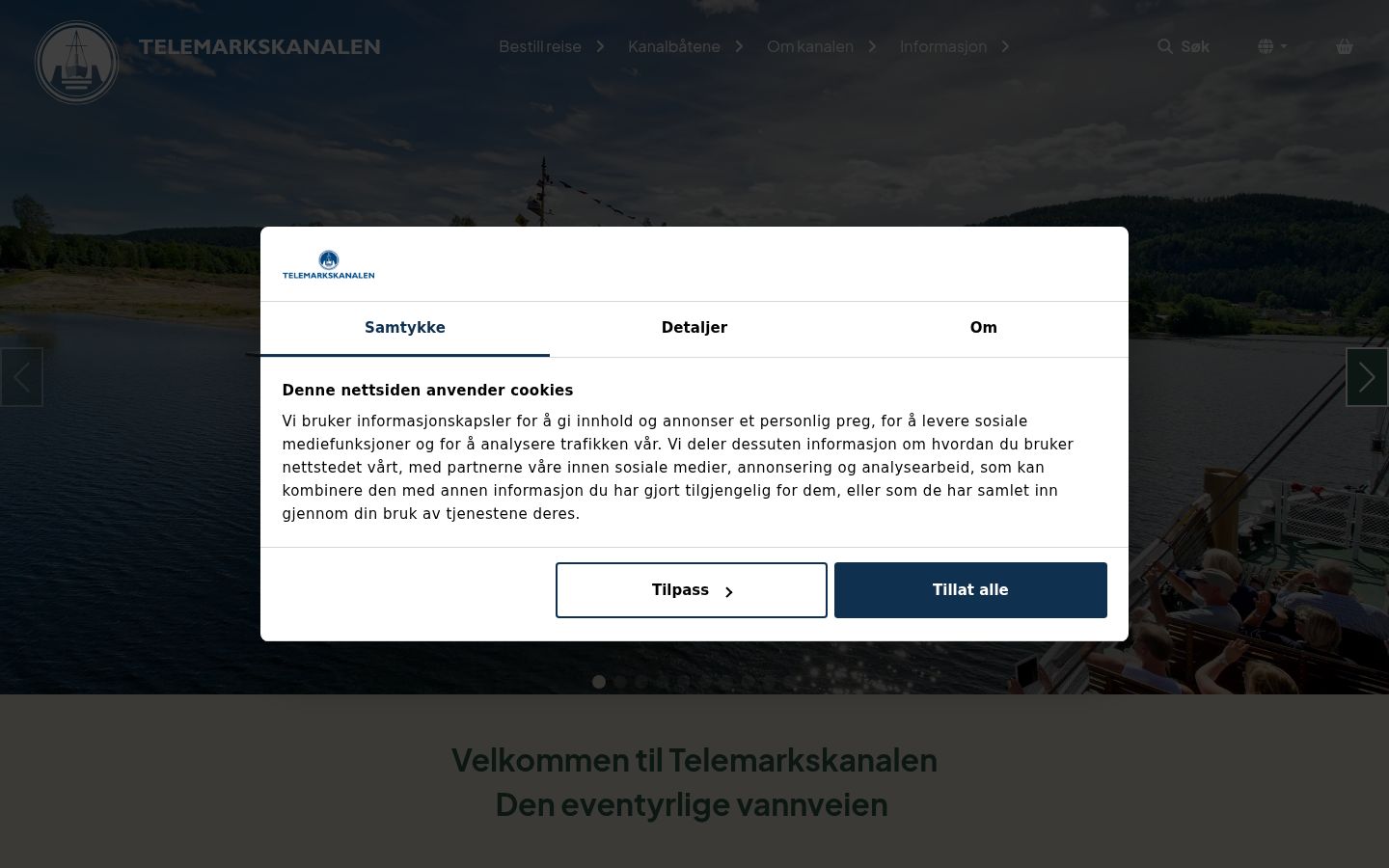 Screenshot of the consent banner shown before any interaction